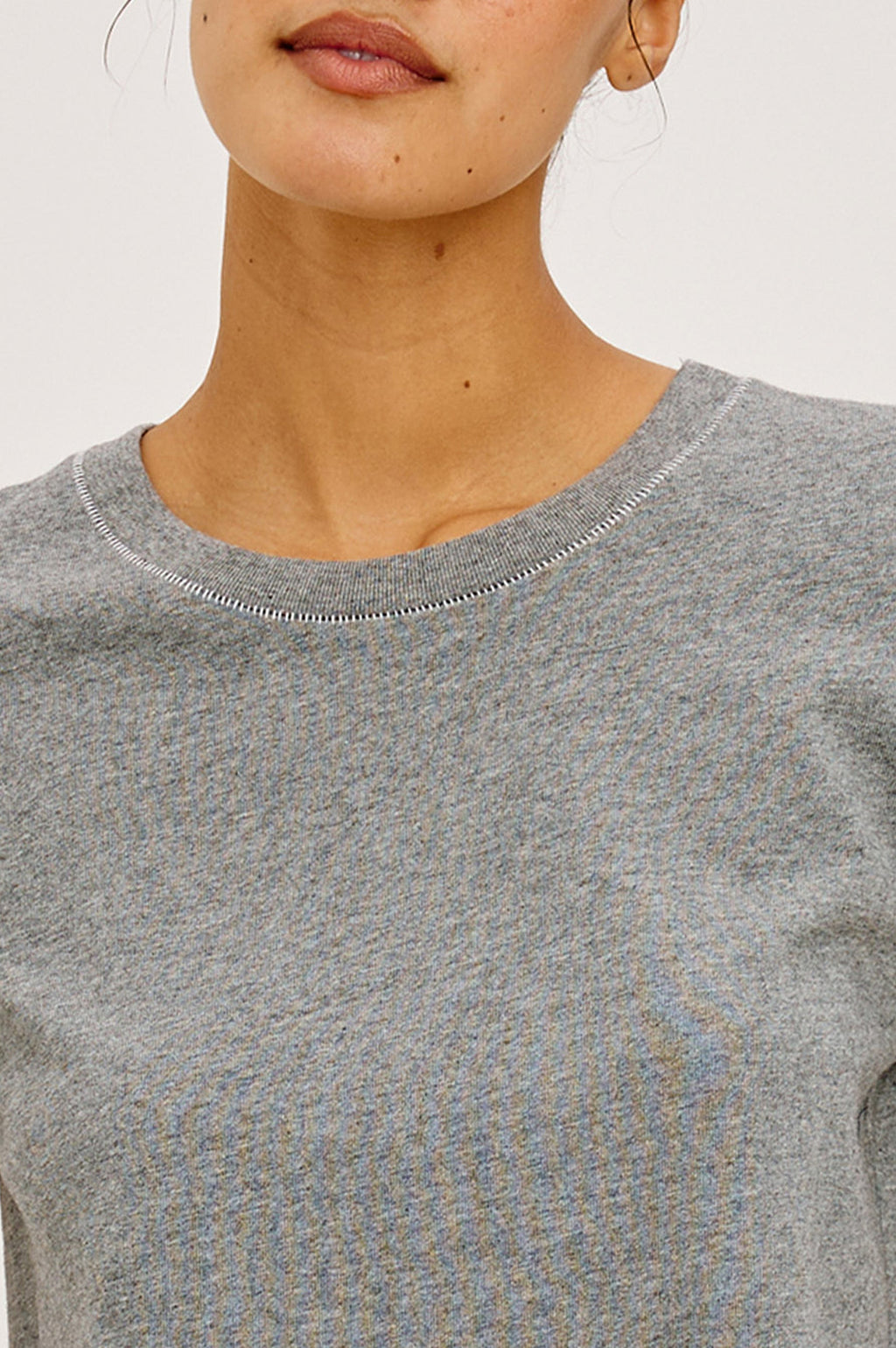 GIRLFRIEND T-SHIRT - HEATHER CONTRAST STITCH