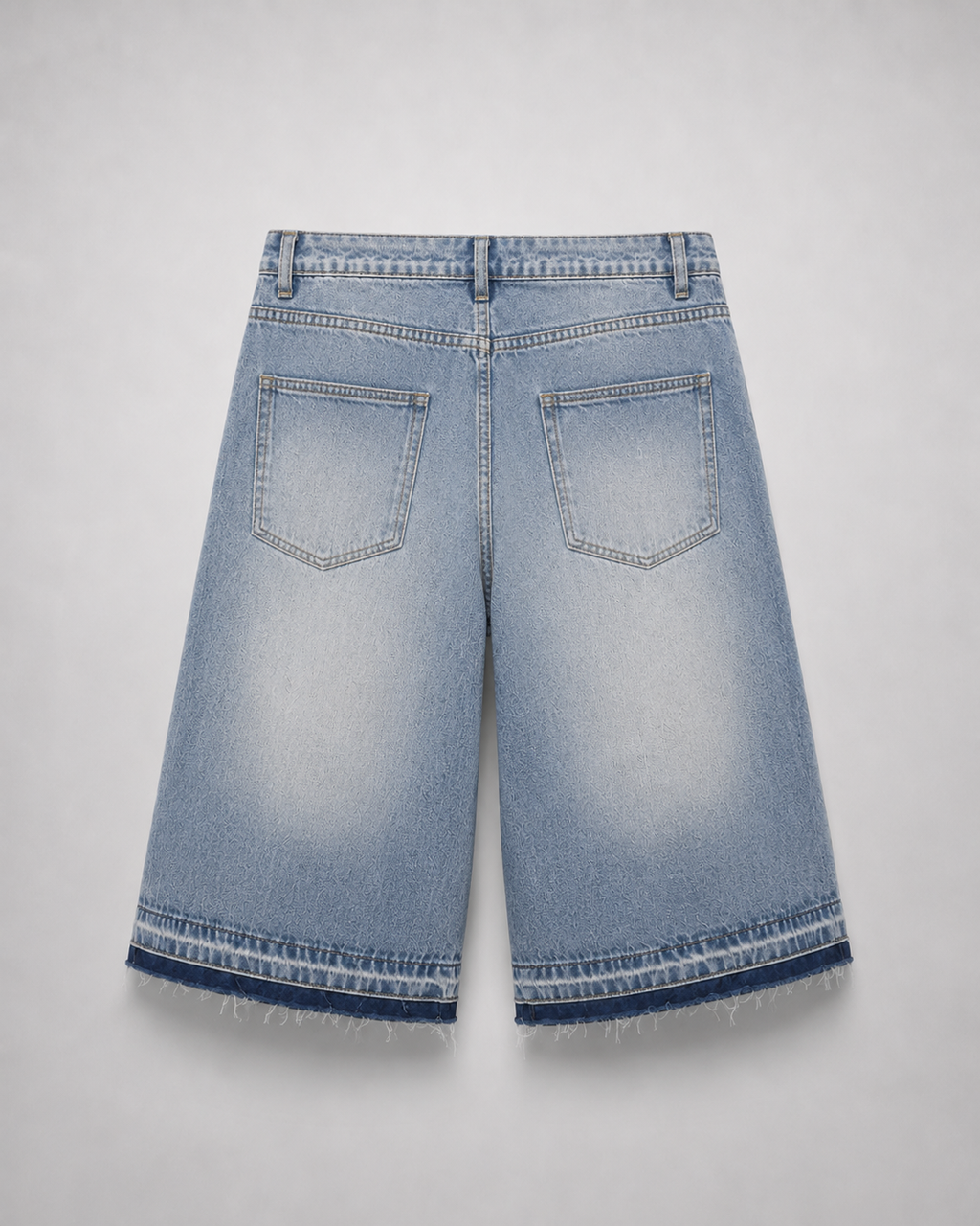 Bermuda Denim Script Wide Leg