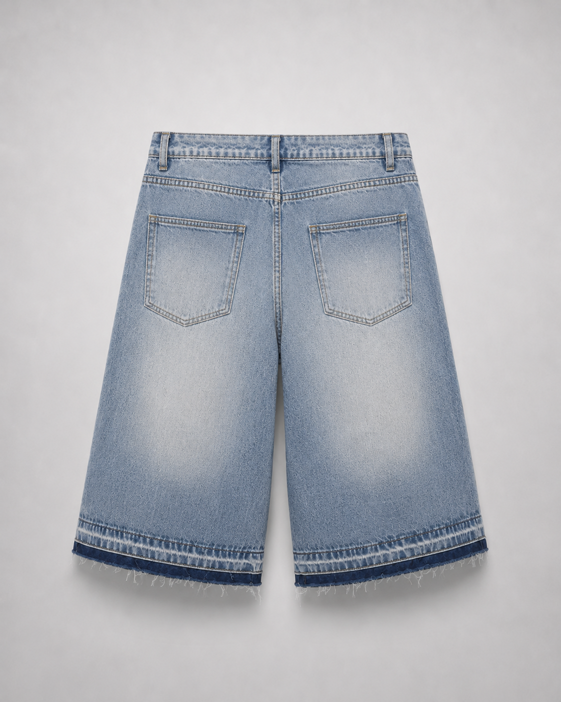 Bermuda Denim Script Wide Leg