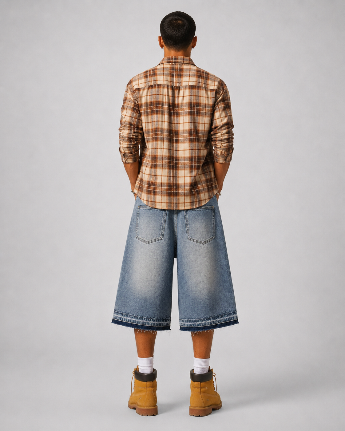 Bermuda Denim Script Wide Leg