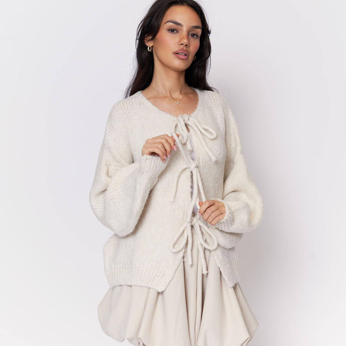 Cárdigan Oversize con Lazos Delanteros Noemí