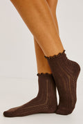 POINTELLE SOCKS - ESPRESSO