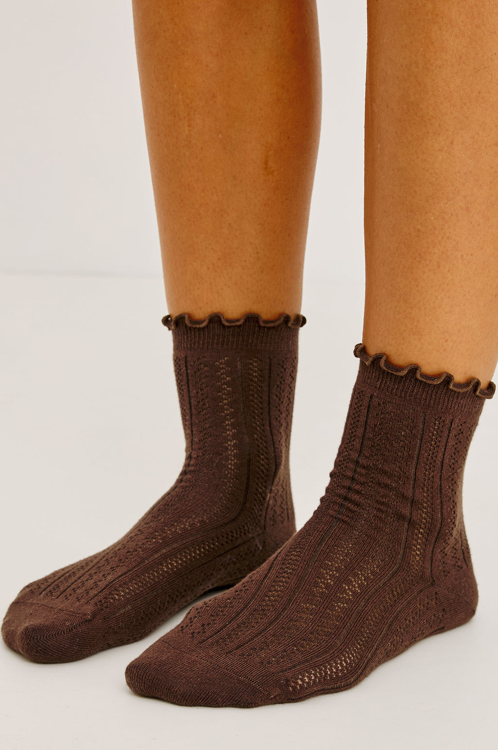 POINTELLE SOCKS - ESPRESSO