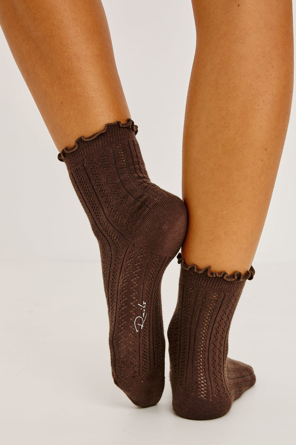 POINTELLE SOCKS - ESPRESSO