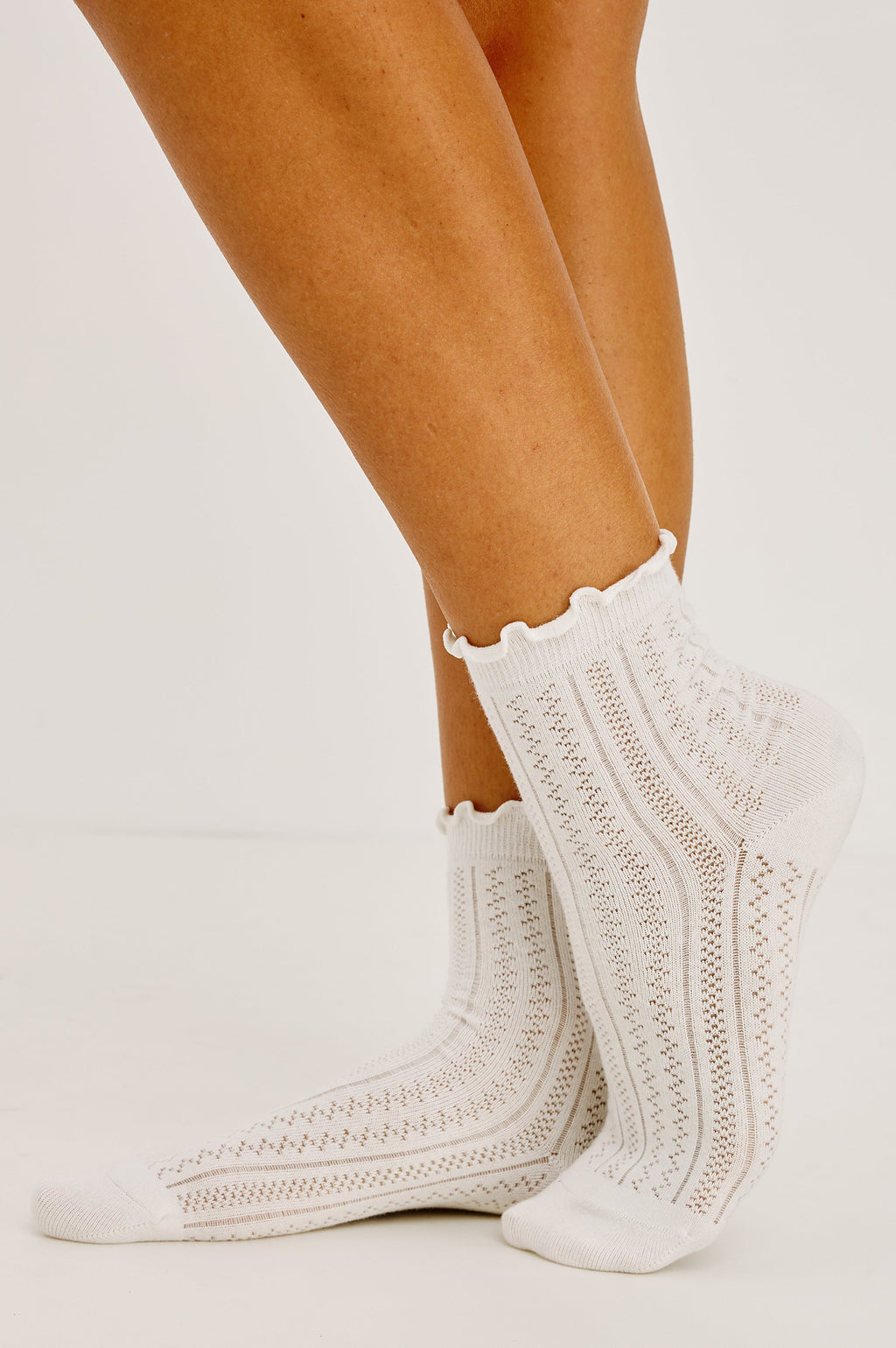 POINTELLE SOCKS - IVORY