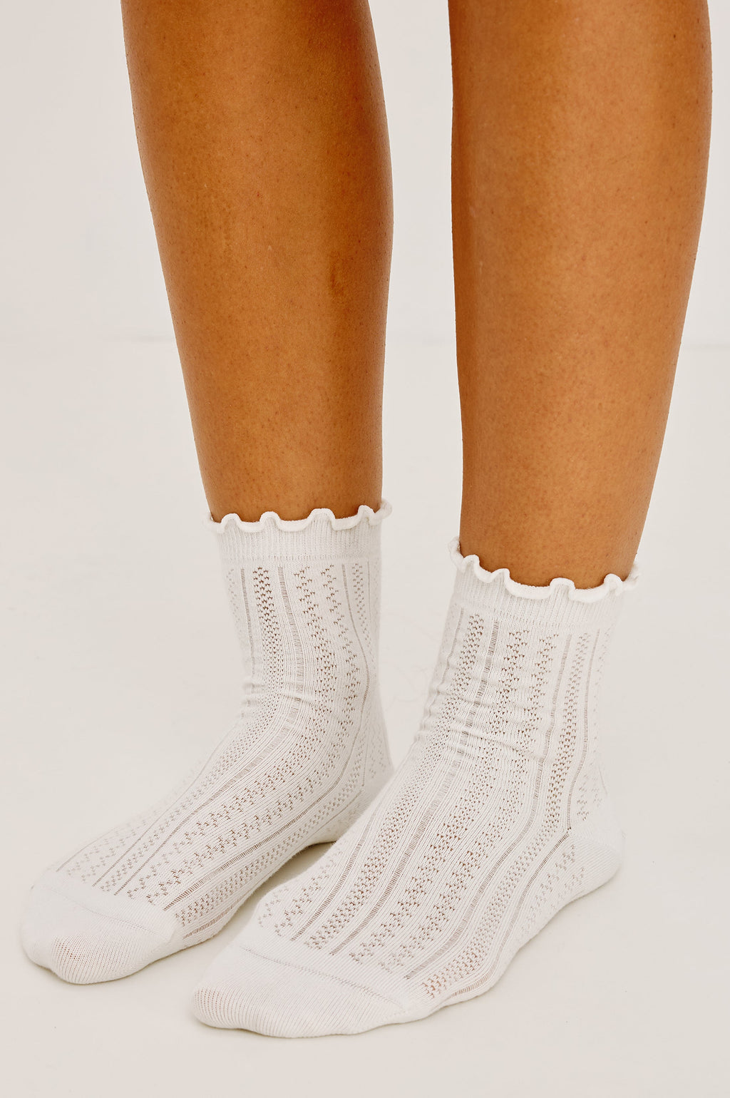 POINTELLE SOCKS - IVORY