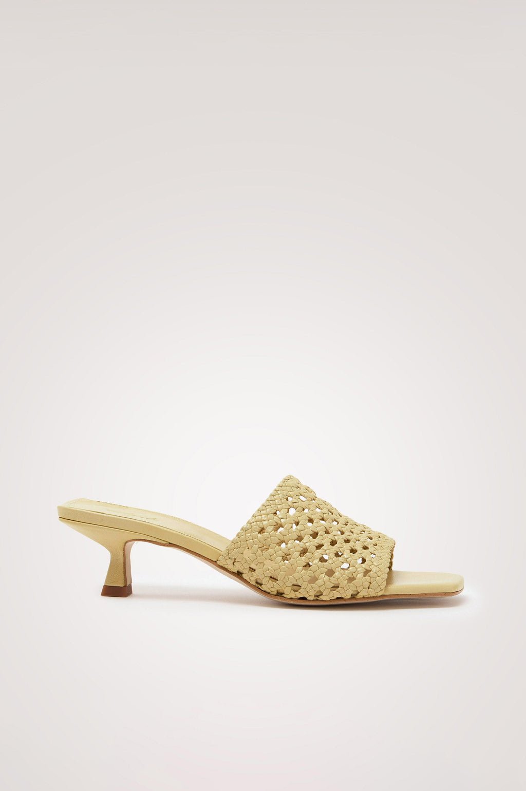RIMINI WOVEN HEEL - BUTTER YELLOW LEATHER