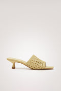 RIMINI WOVEN HEEL - BUTTER YELLOW LEATHER