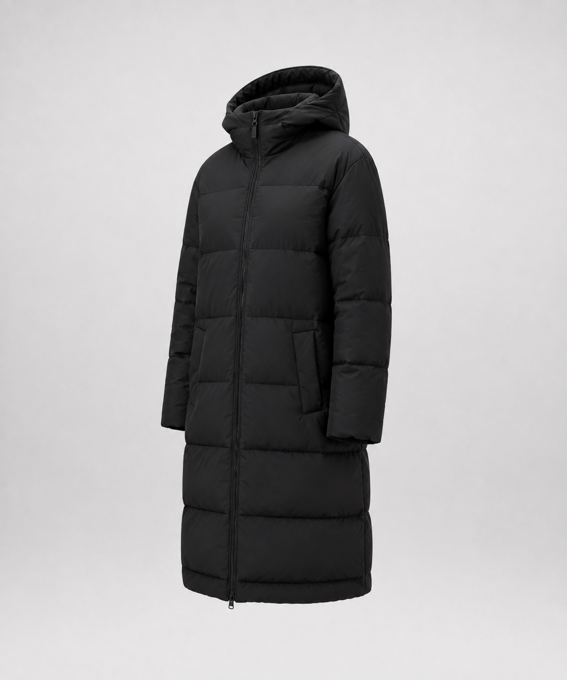 Abrigo Puffer Largo VRS STYLE, vista de producto a 45 grados