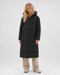 Abrigo puffer largo negro con capucha para mujer VRS STYLE