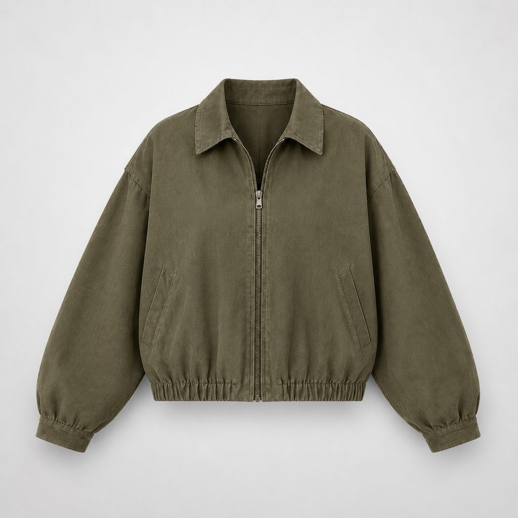 Bomber Collar Olive - prenda completa
