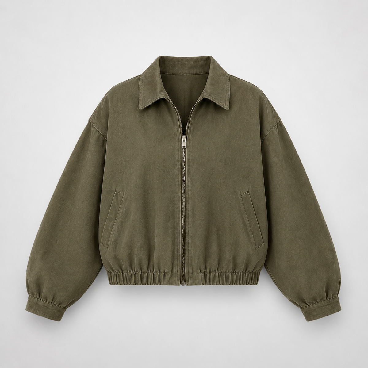 Bomber Collar Olive - prenda completa