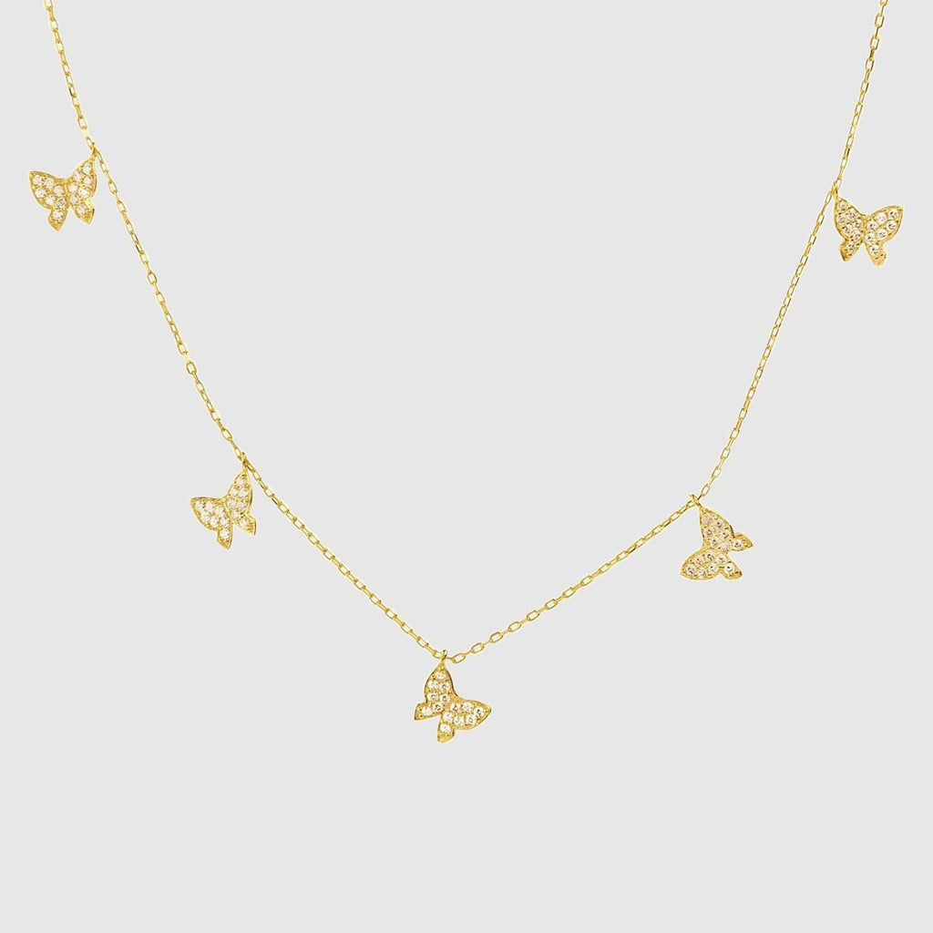 Collar con Colgantes de Mariposa