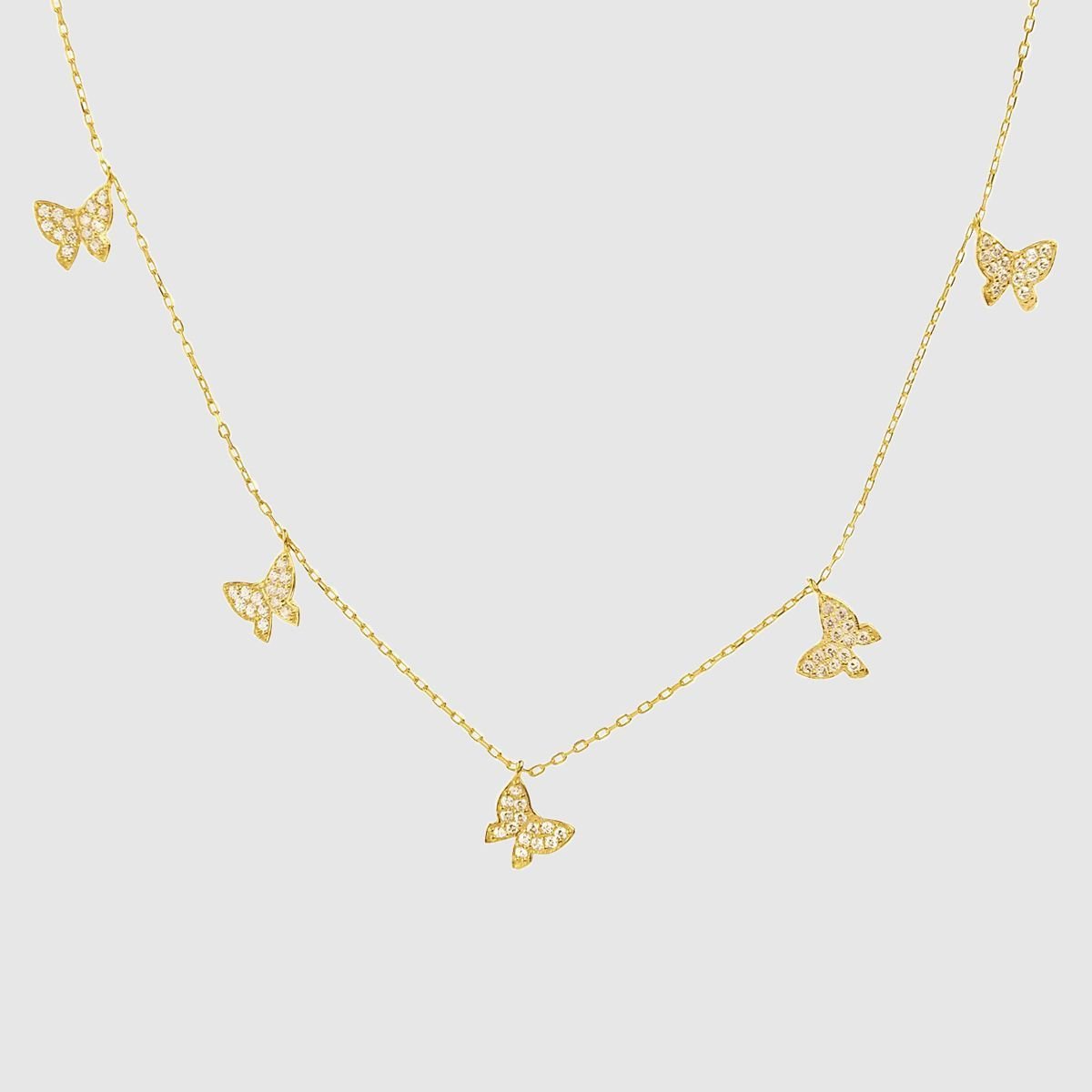 Collar con Colgantes de Mariposa