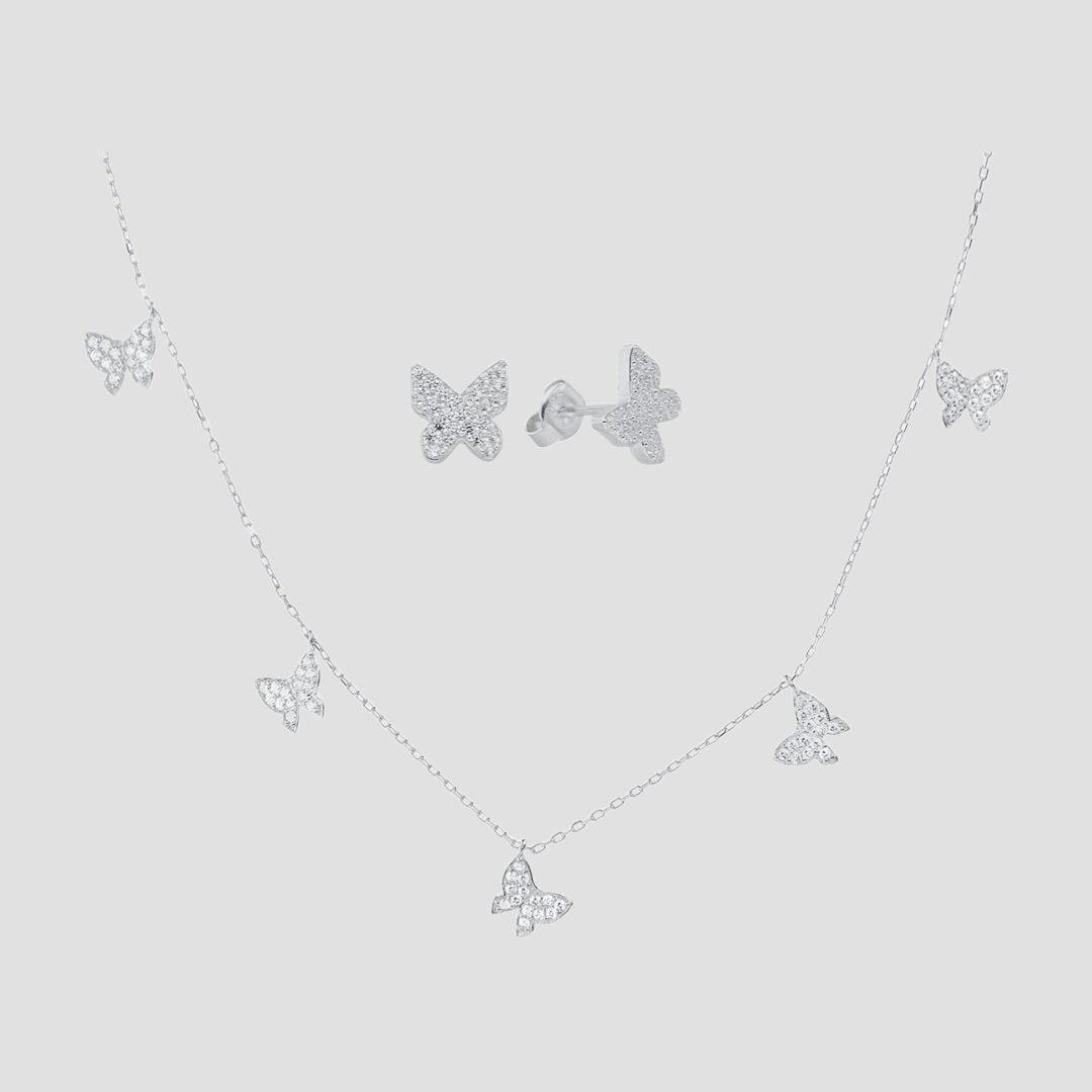 Set Collar y Pendientes de Mariposa
