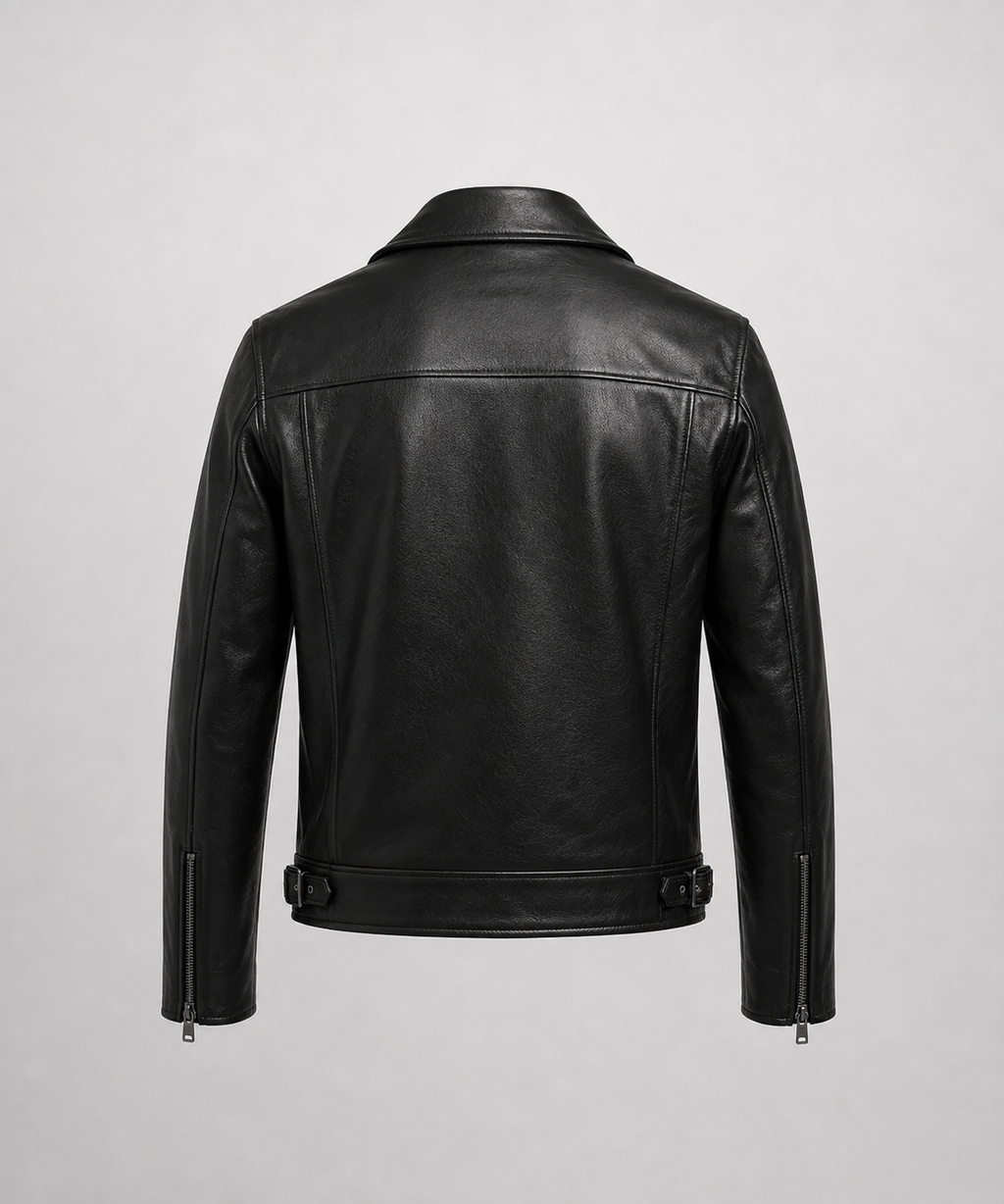 Cazadora Biker de Piel VRS STYLE, vista trasera de producto
