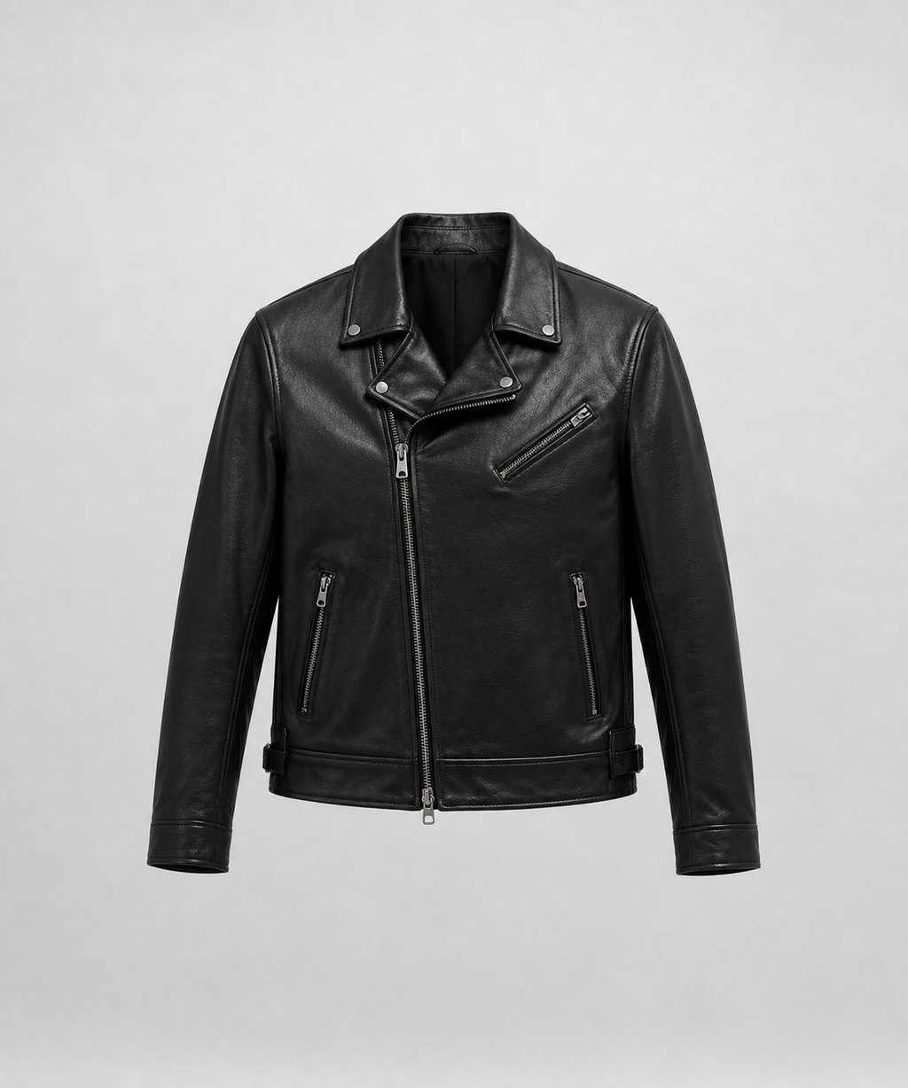Cazadora Biker de Piel VRS STYLE, vista frontal de producto