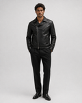 Cazadora biker negra de piel para hombre VRS STYLE