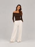 Elara Marbella Maine | Top Elegante Escote Barco en Lana Merina