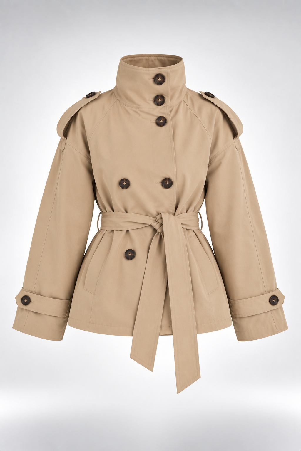 Gabardina Siena Utility beige arena con modelo frontal