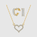 Set Collar Corazón y Aros de Pedrería