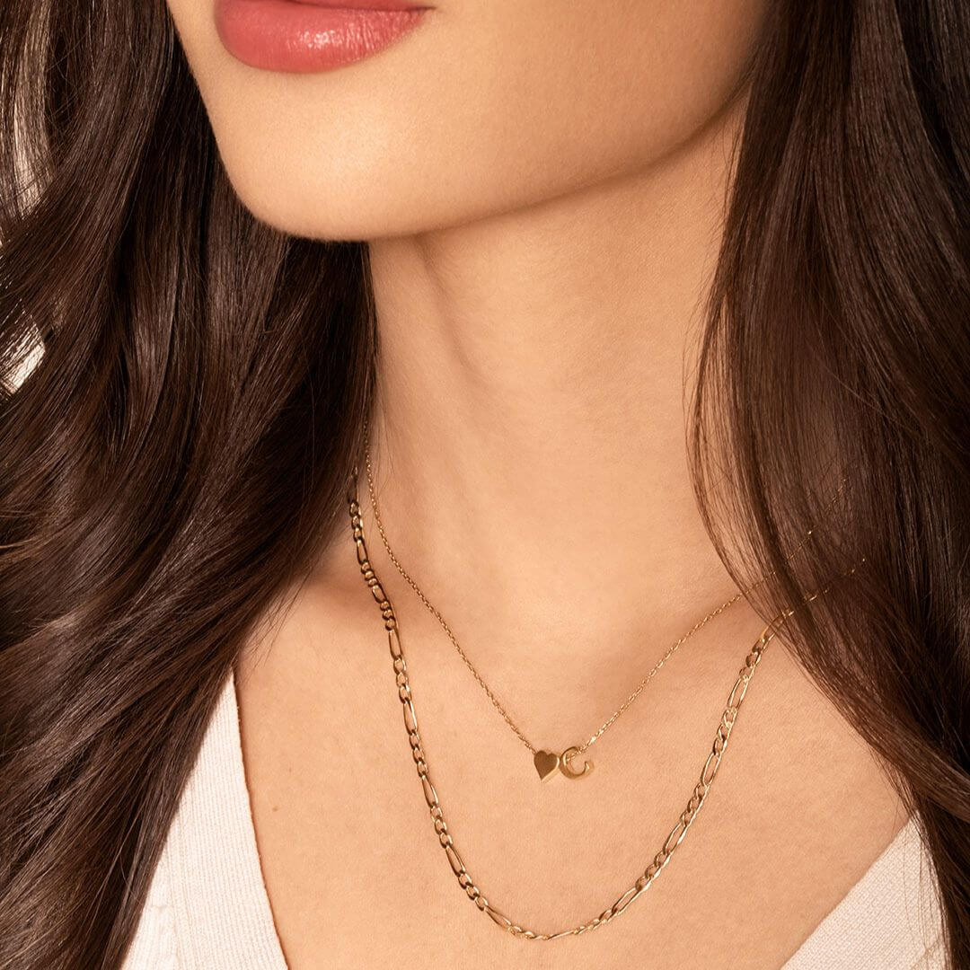 Set de Dos Collares Corazón con Inicial y Candado