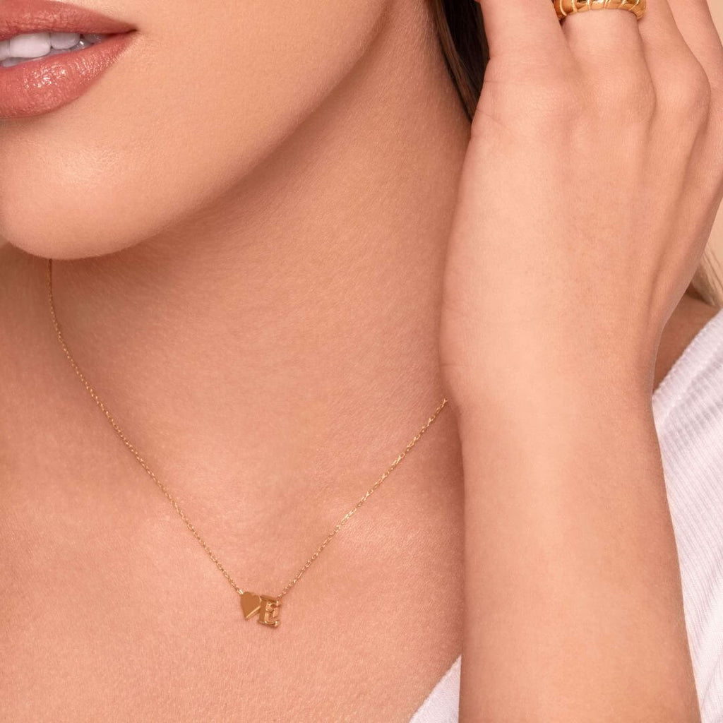 Set de Dos Collares Corazón con Inicial y Candado