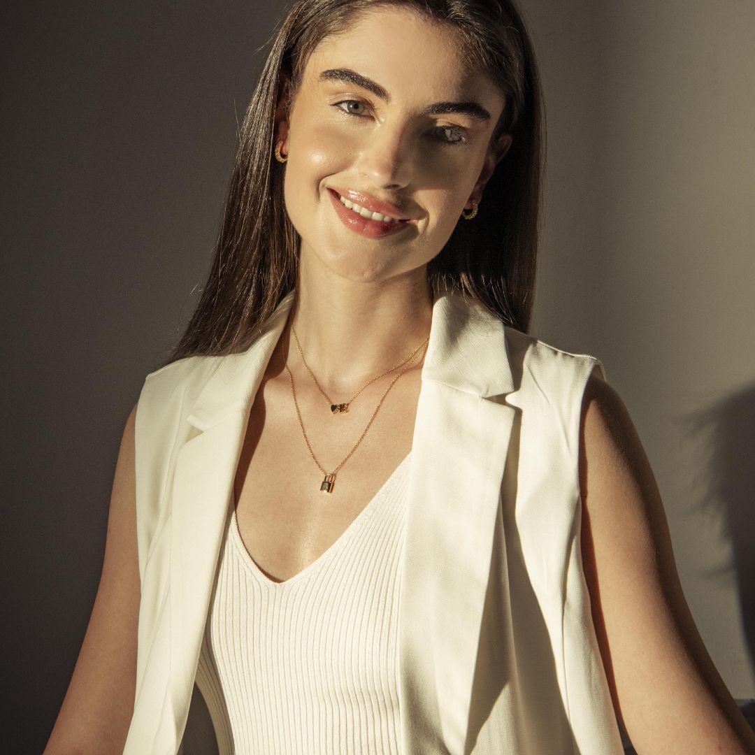 Set de Dos Collares Corazón con Inicial y Candado