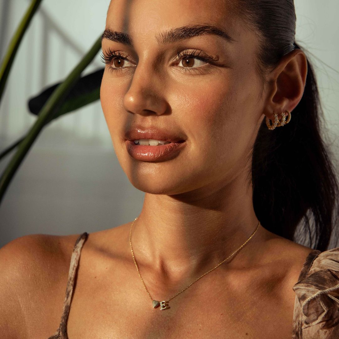 Set de Dos Collares Corazón con Inicial y Candado