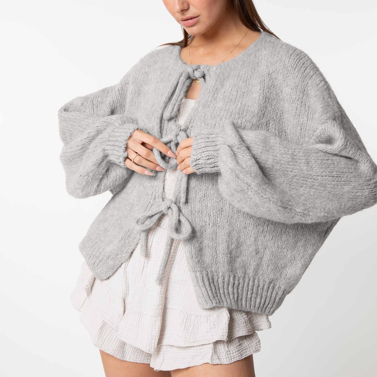 Cárdigan Oversize con Lazos Delanteros Noemí