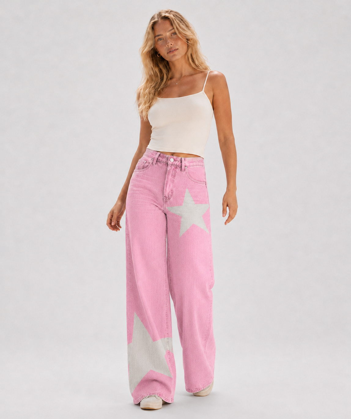 Pantalón Riviera Pink en modelo VRS 2 - movimiento