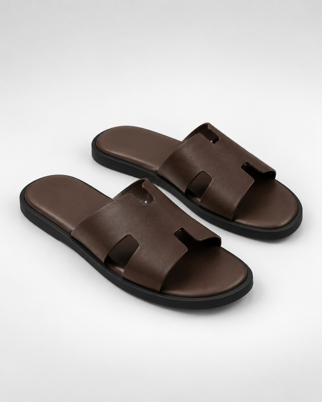Sandalia Slide Minimal VRS marrón - vista 45 grados