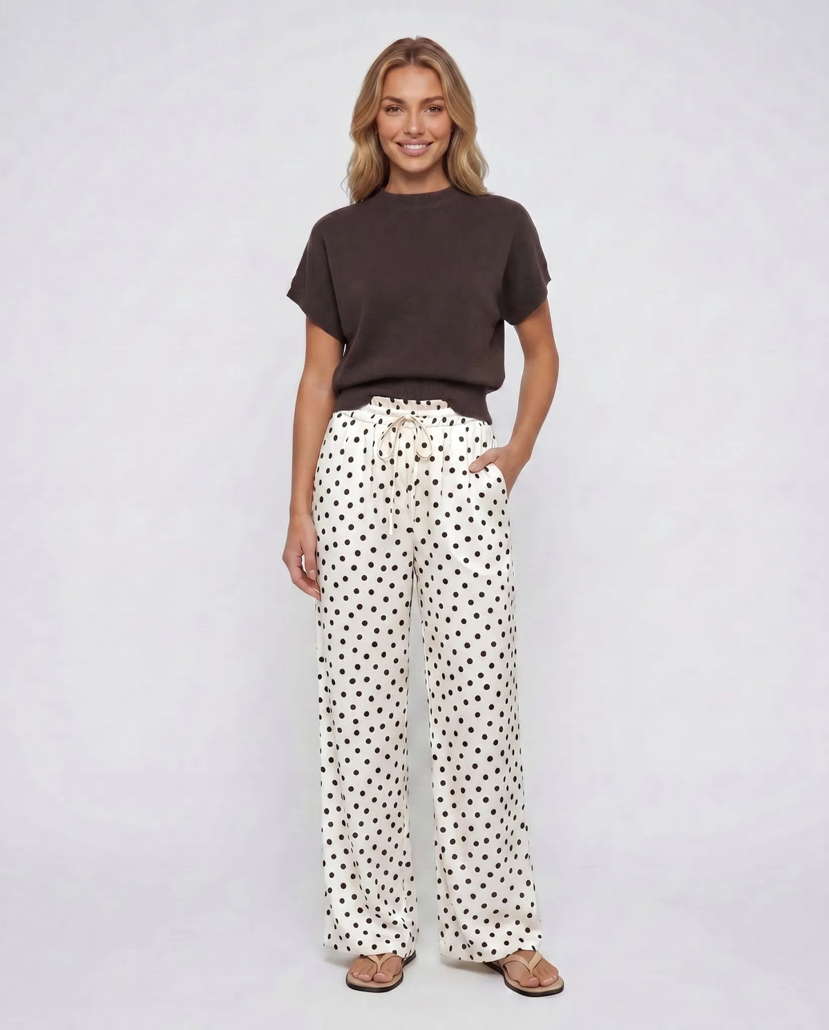 Pantalón Satinado de Lunares Olimpia