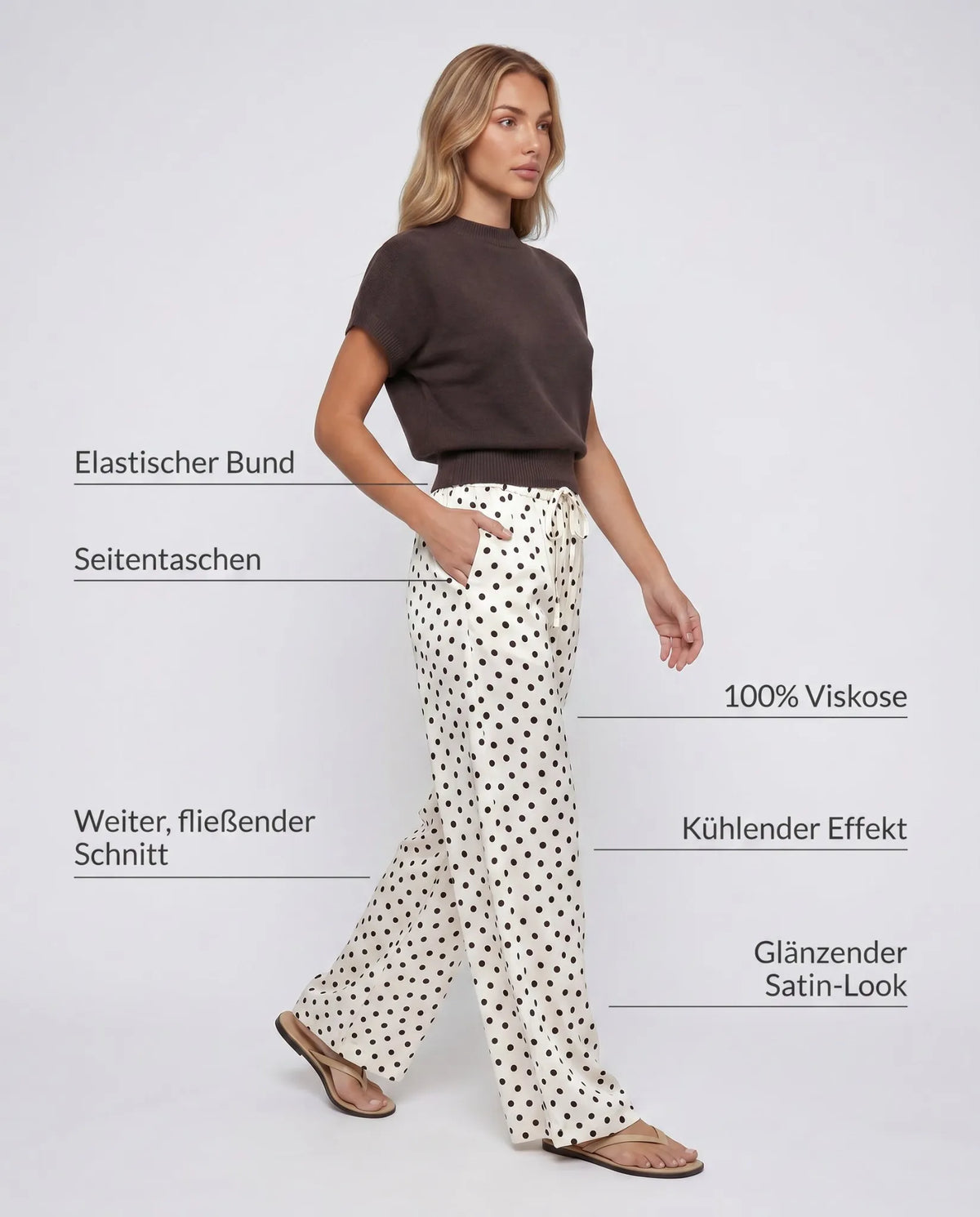 Pantalón Satinado de Lunares Olimpia