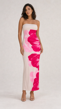 Vestido Floral Strapless - modelo 1 VRS