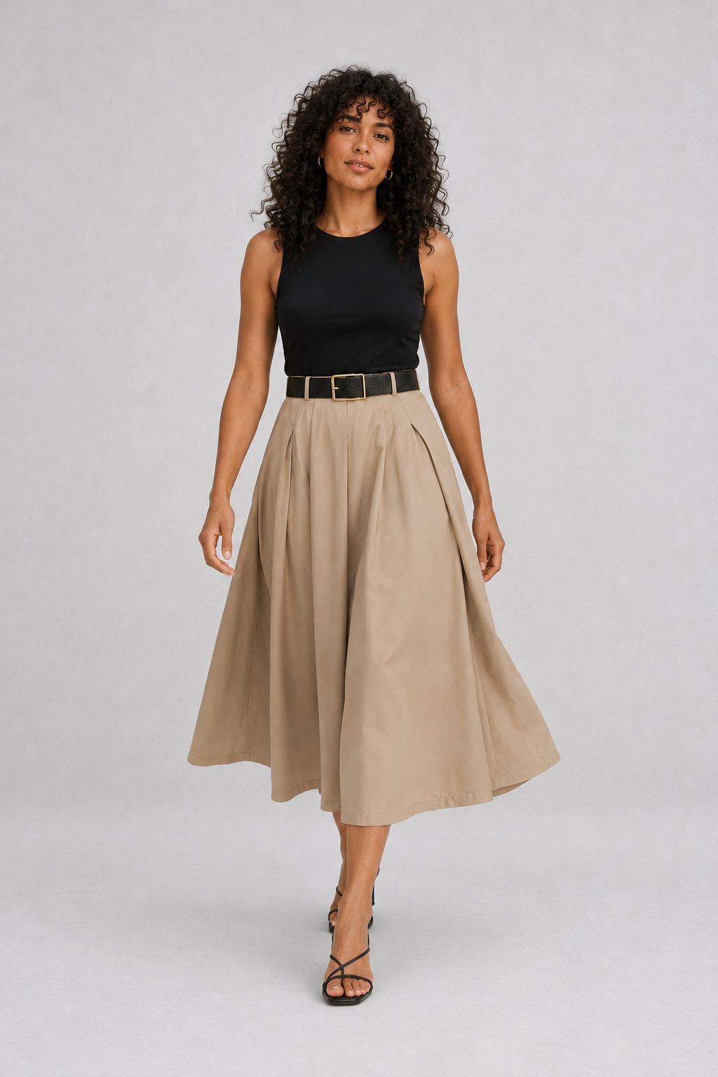 Vestido Midi Belted modelo 3 - movimiento