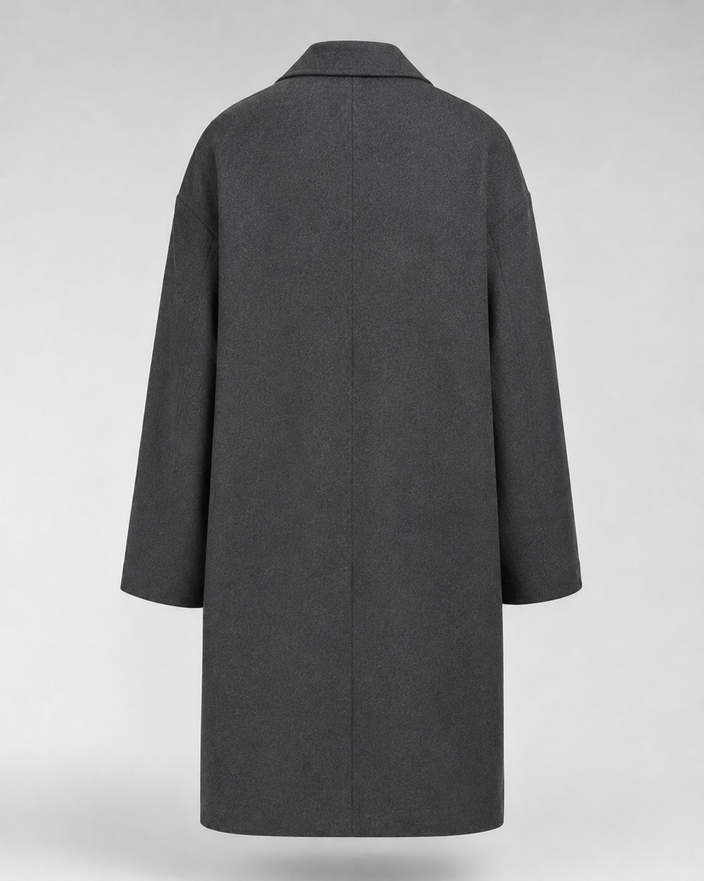 Abrigo largo de solapas gris oscuro, prenda de espalda — VRS STYLE