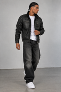 Chaqueta VRS Asfalto negra modelo frontal