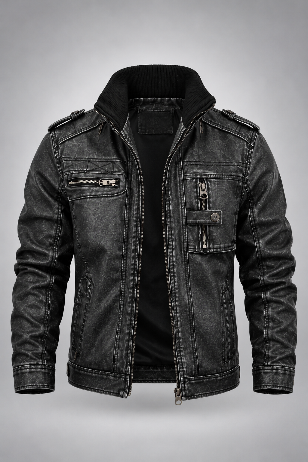 Chaqueta VRS Asfalto negra sin modelo frontal