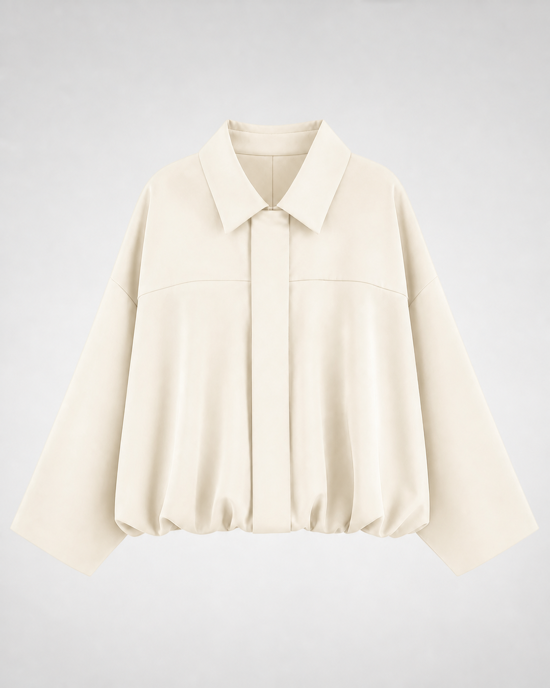 Chaqueta Bomber de Corte Amplio · crudo · prenda frontal