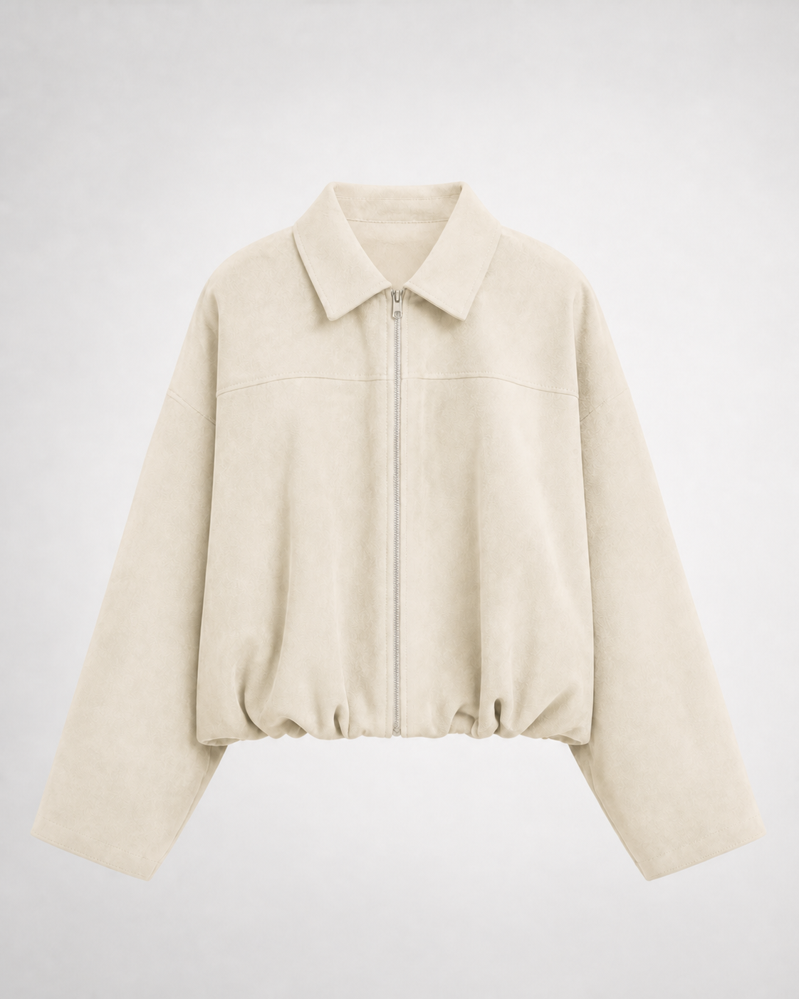 Chaqueta Bomber Efecto Ante · crudo · prenda frontal