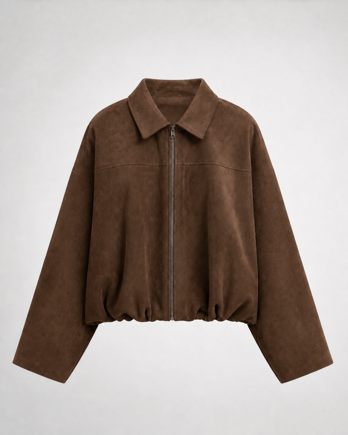 Chaqueta Bomber Efecto Ante · marron · prenda frontal