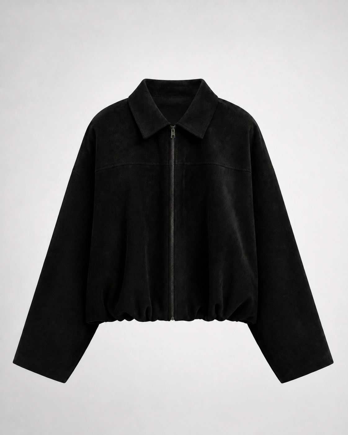 Chaqueta Bomber Efecto Ante · negro · prenda frontal