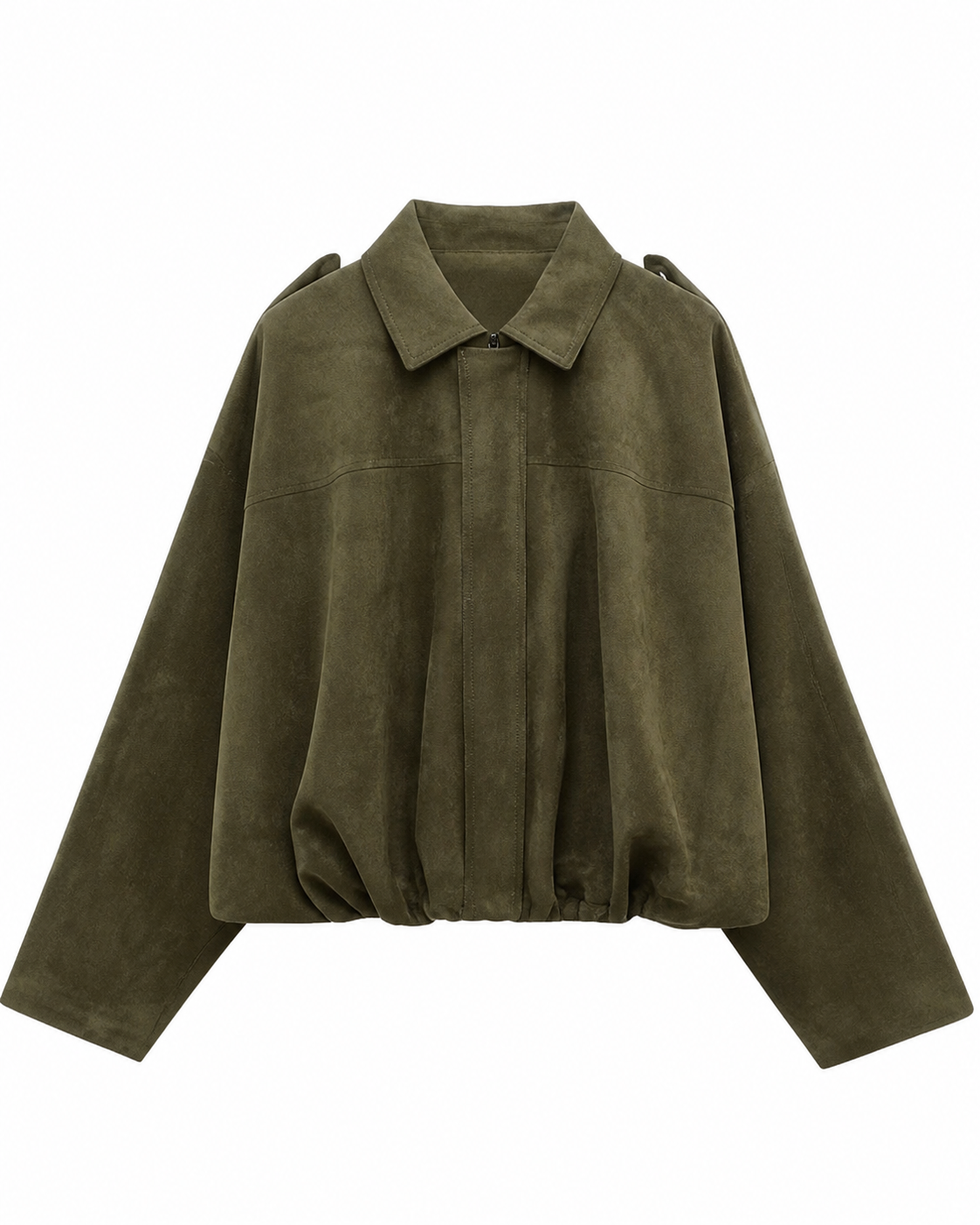 Chaqueta Bomber Efecto Ante VRS STYLE, vista frontal; imagen procesada con IA a partir de referencia