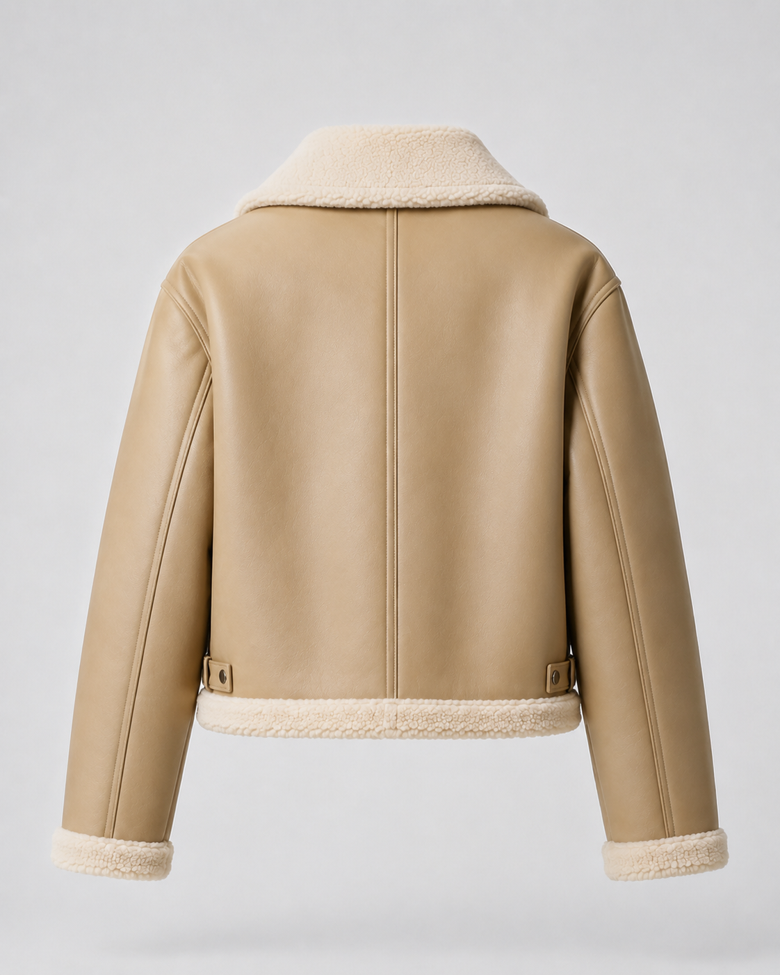 Chaqueta aviadora efecto piel con borreguito beige, prenda de espalda — VRS STYLE
