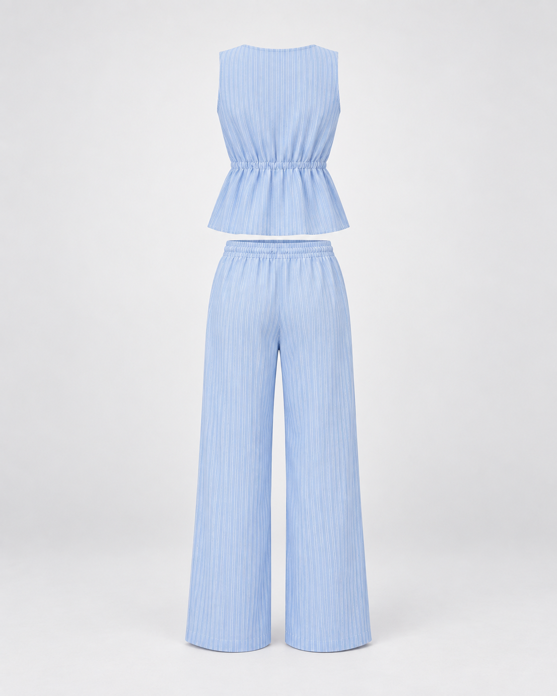 Conjunto Rayas Riviera azul claro — espalda de la prenda
