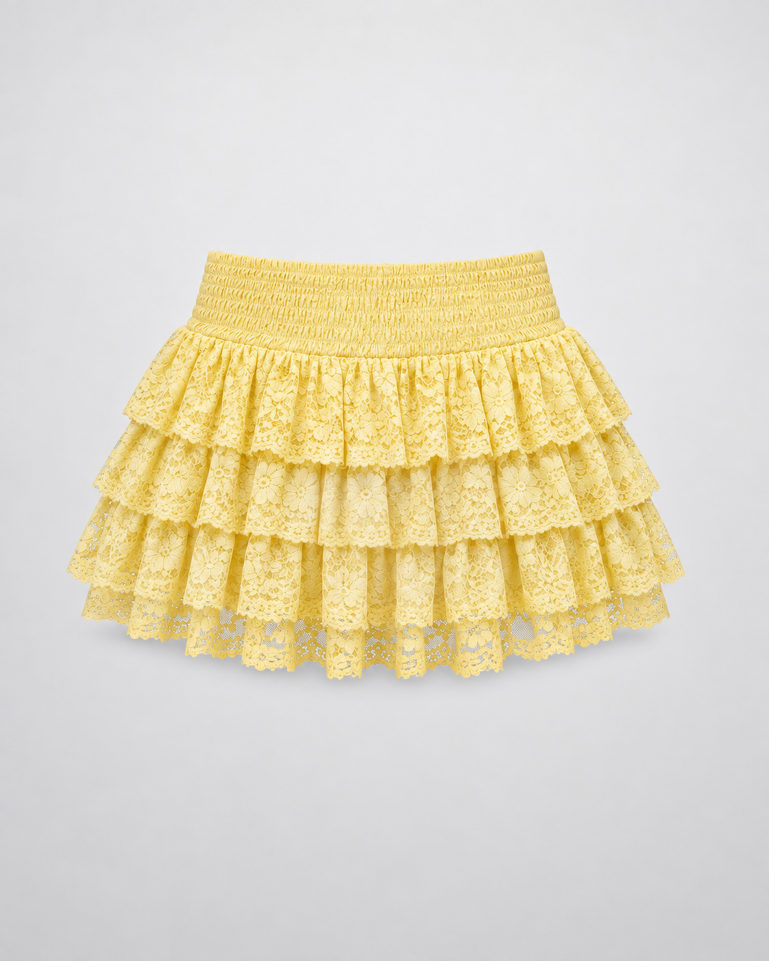 Falda Amelie Lace amarillo pastel — vista frontal