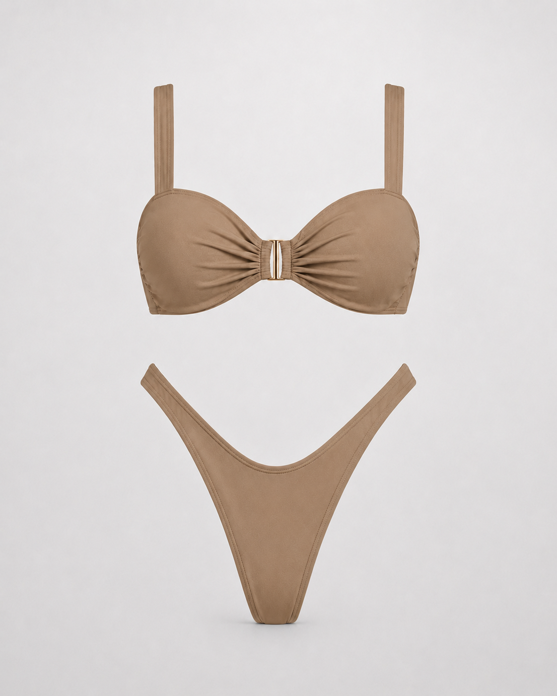 Bikini Ibiza Bandeau — marrón arena — vista frontal