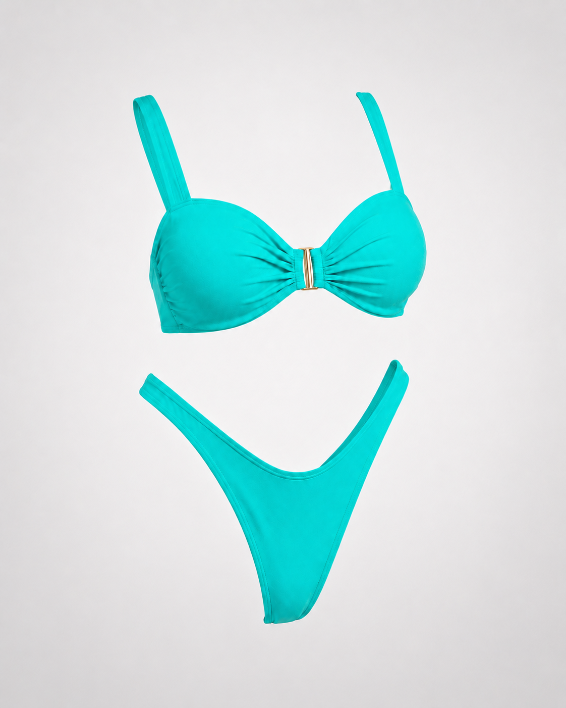 Bikini Ibiza Bandeau — turquesa — vista inclinada