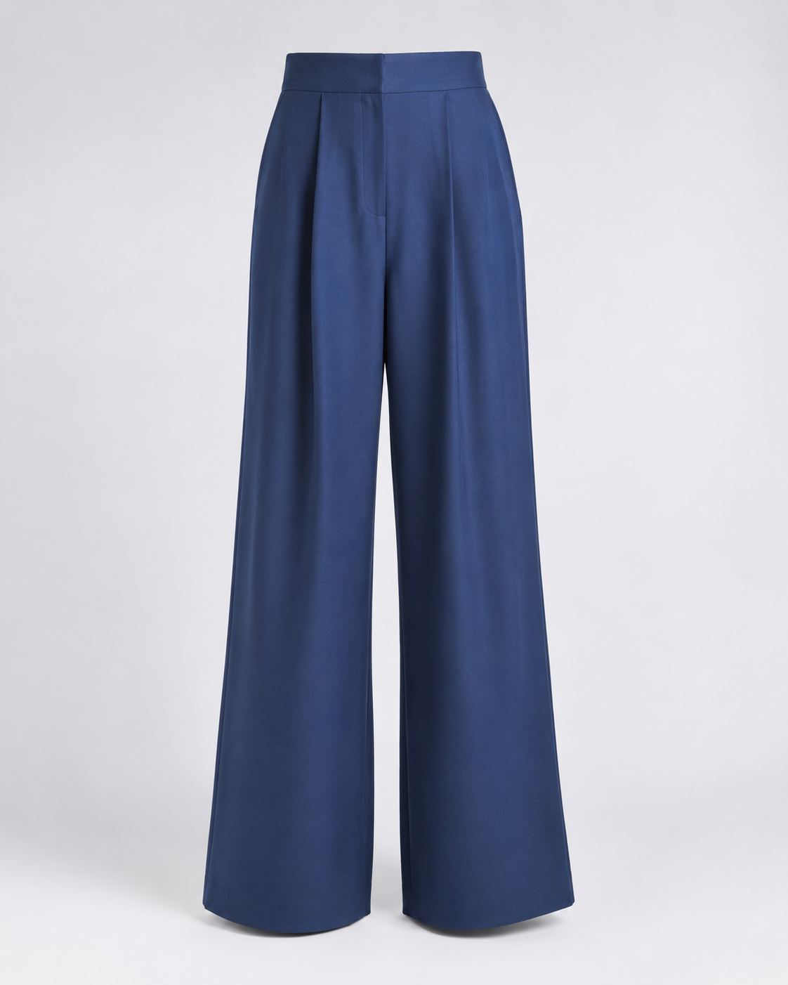 Pantalón amplio de pinzas azul, prenda frontal — VRS STYLE